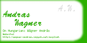 andras wagner business card